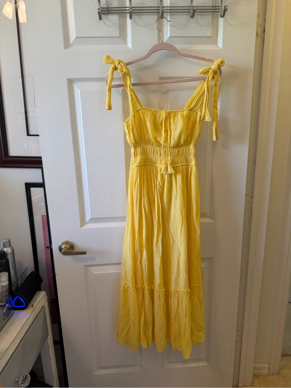 Trixxi Sunny Yellow Tie-Shoulder Maxi Dress